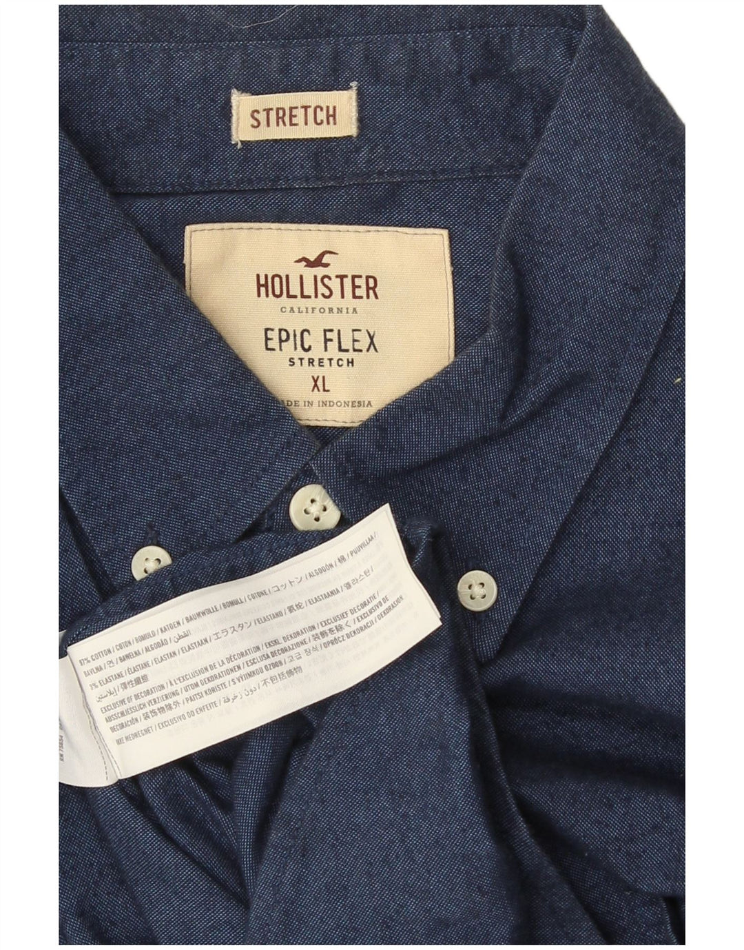 Hollister Mens Shirt XL Blue Cotton