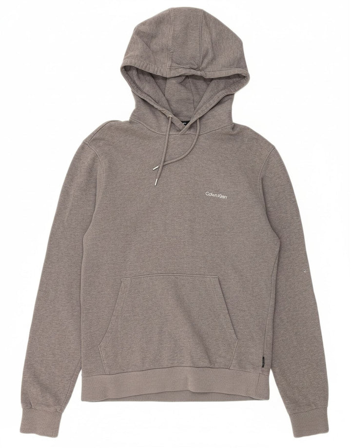 CALVIN KLEIN Mens Hoodie Jumper Medium Grey Cotton