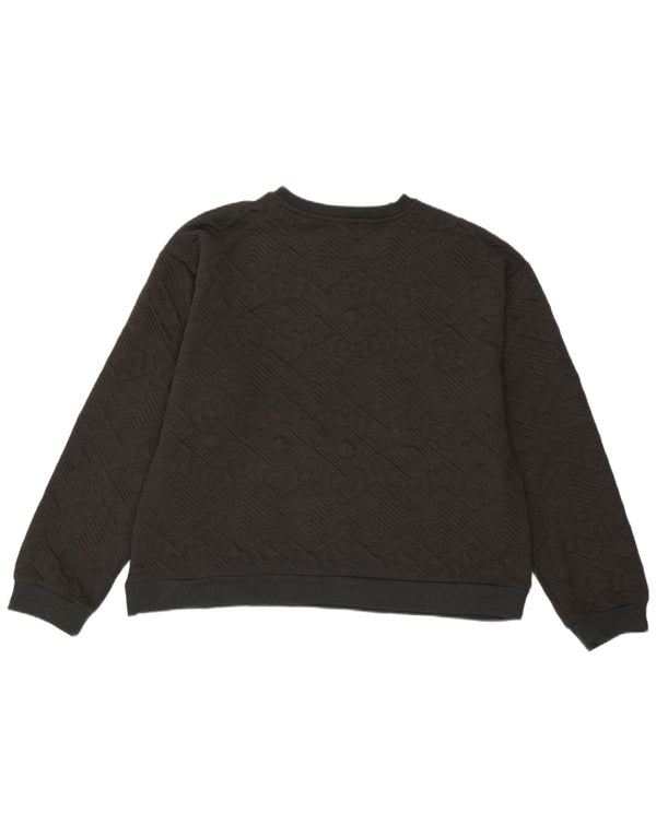 Zara Womens Crop Sweater UK 14 Large Grey Geometric Polyester