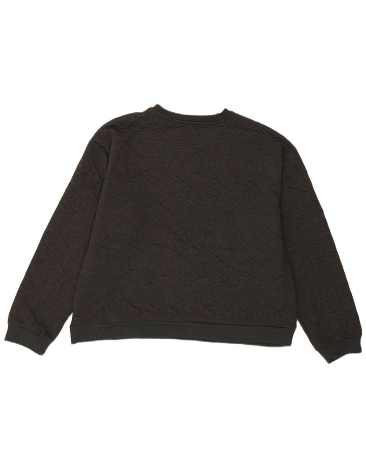 Zara Womens Crop Sweater UK 14 Large Grey Geometric Polyester
