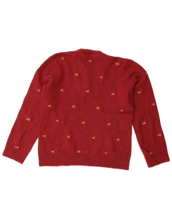 Carhartt Womens Abstract Pattern Crew Neck Jumper Sweater UK 14 Large Red