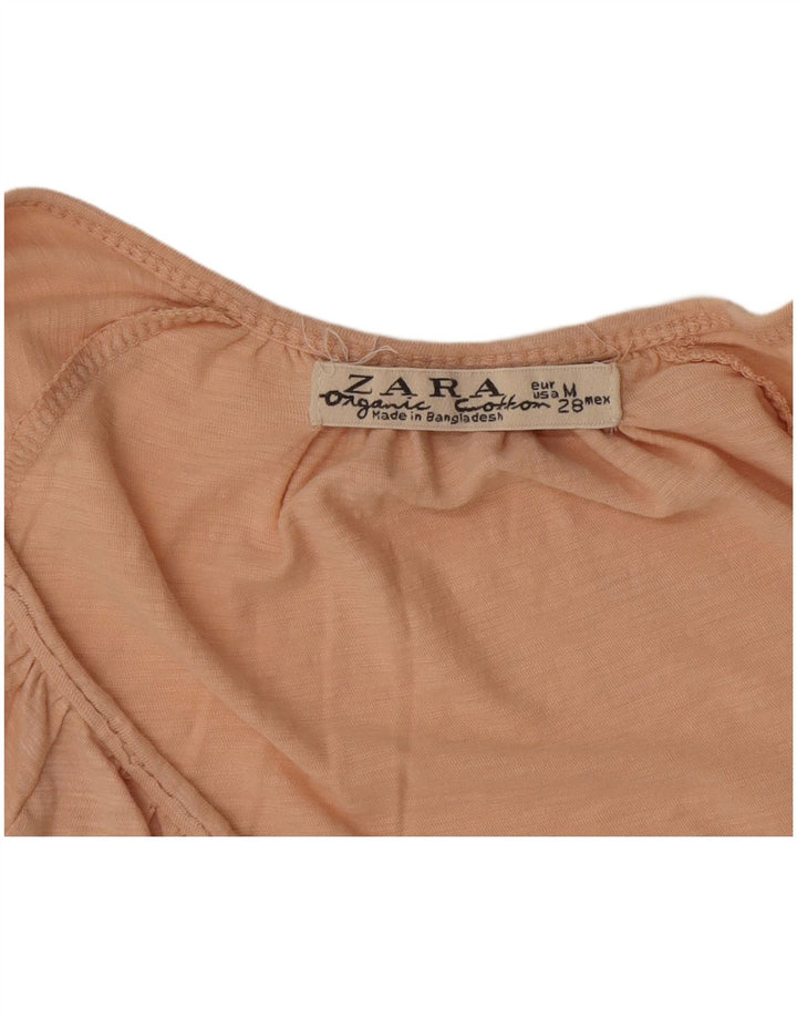 Zara Womens Top Long Sleeve UK 12 Medium Pink Flecked
