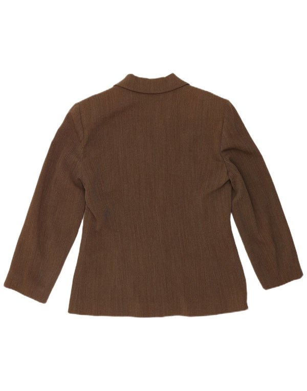 Pierre Cardin Womens 4 Button Blazer Jacket UK 14 Medium Brown