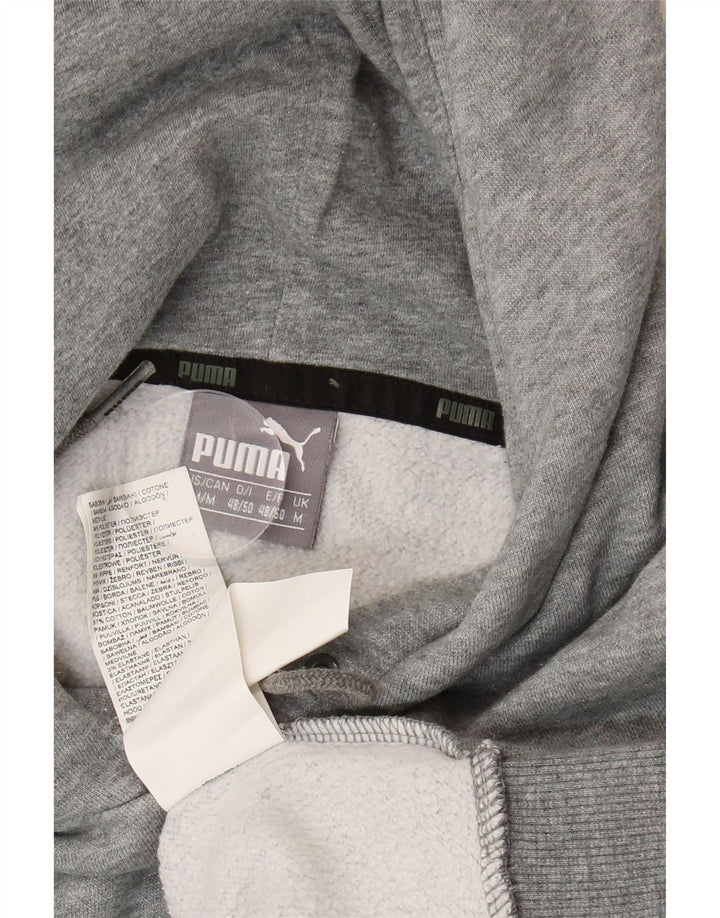 PUMA Mens Graphic Hoodie Jumper Medium Grey Cotton