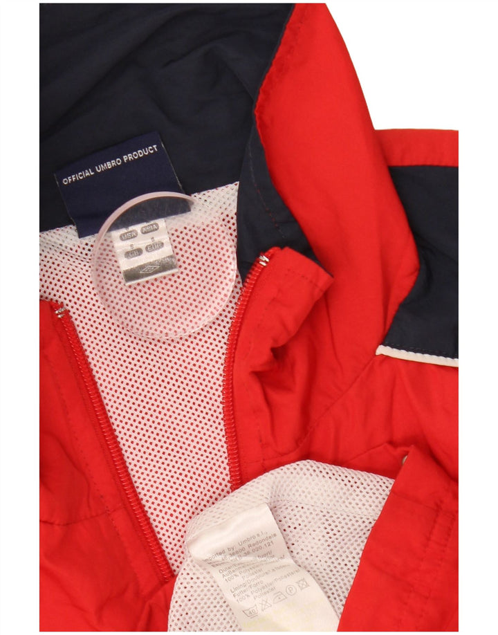 Umbro Mens Graphic Tracksuit Top Jacket Small Red Colourblock Polyester