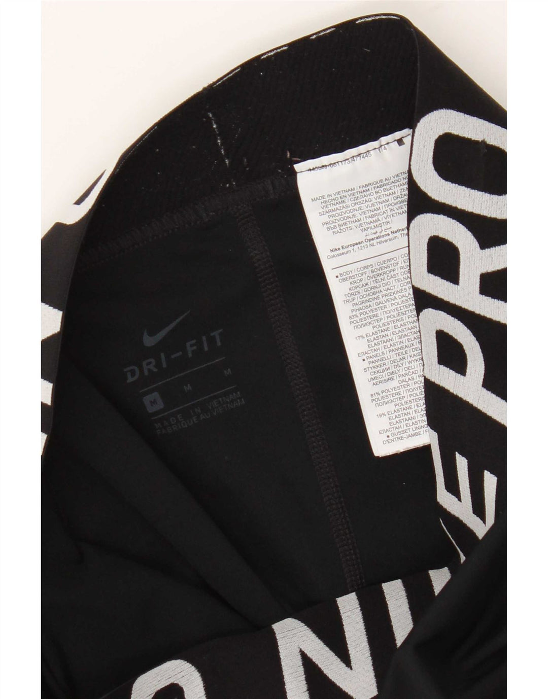 Nike Womens Dri Fit Graphic Leggings UK 12 Medium Black Polyester