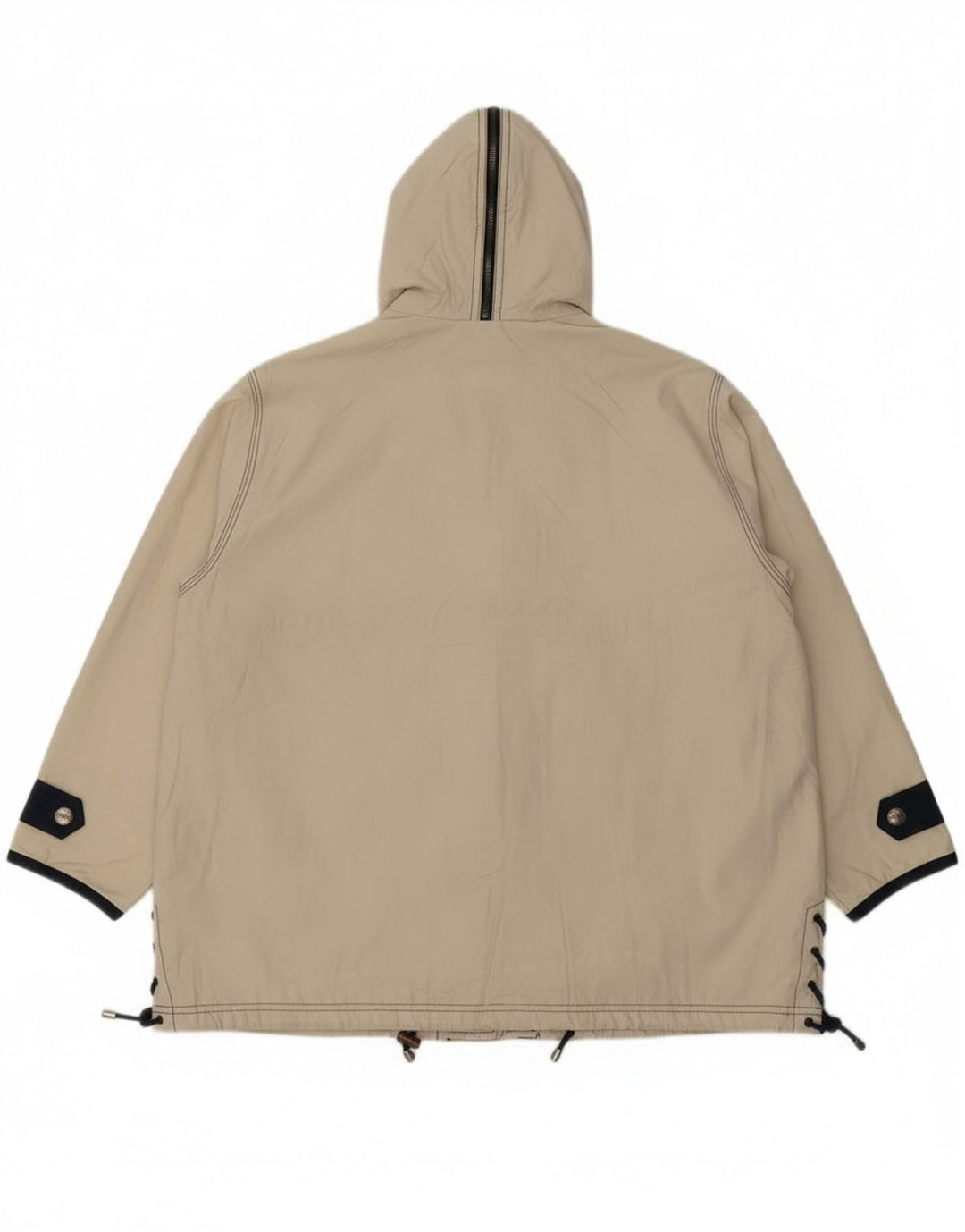 Vintage Womens Hooded Oversized Rain Jacket UK 8 Small  Off White Polyester