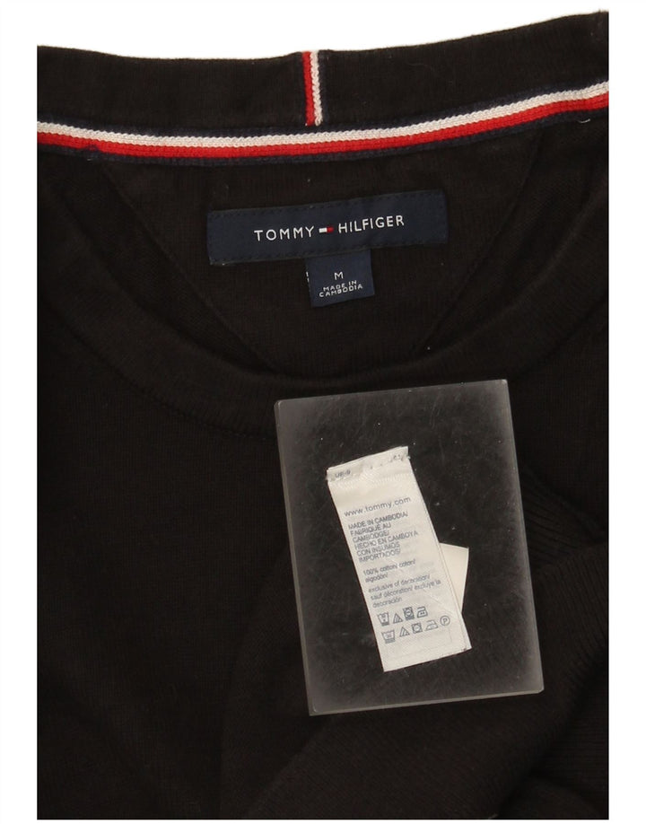 Tommy Hilfiger Mens Crew Neck Jumper Sweater Medium Black Cotton