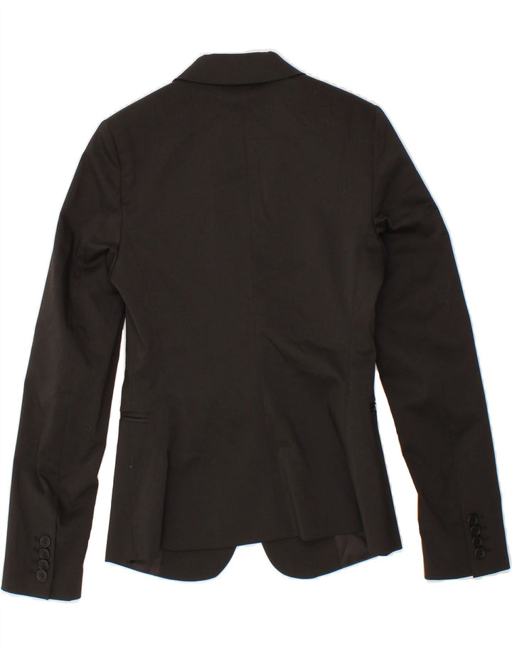 CALVIN KLEIN Womens 1 Button Blazer Jacket UK 6 XS Black Polyester Vintage Calvin Klein and Second-Hand Calvin Klein from Messina Hembry 