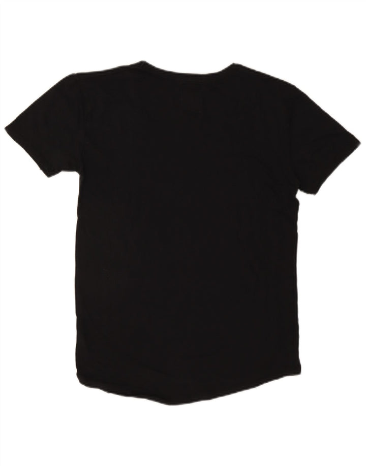 ZARA Womens T-Shirt Top UK 12 Medium Black Cotton