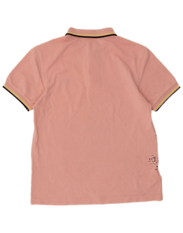 Fred Perry Mens Polo Shirt Small Pink Tie Dye Cotton