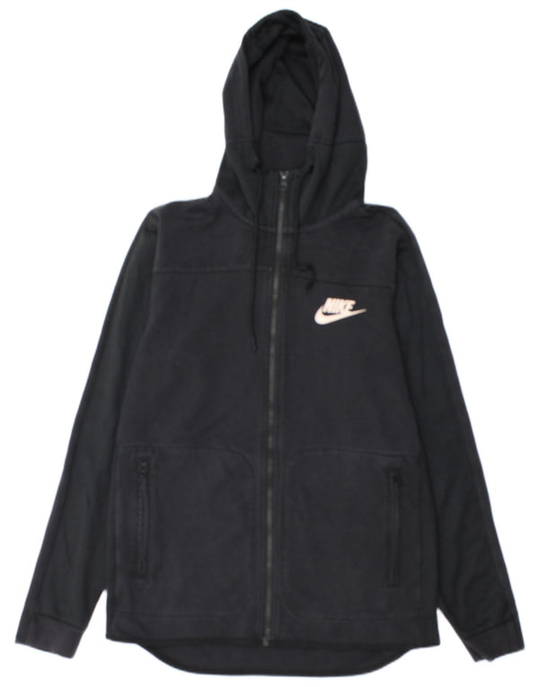 Nike Mens Zip Hoodie Sweater Small Black Cotton