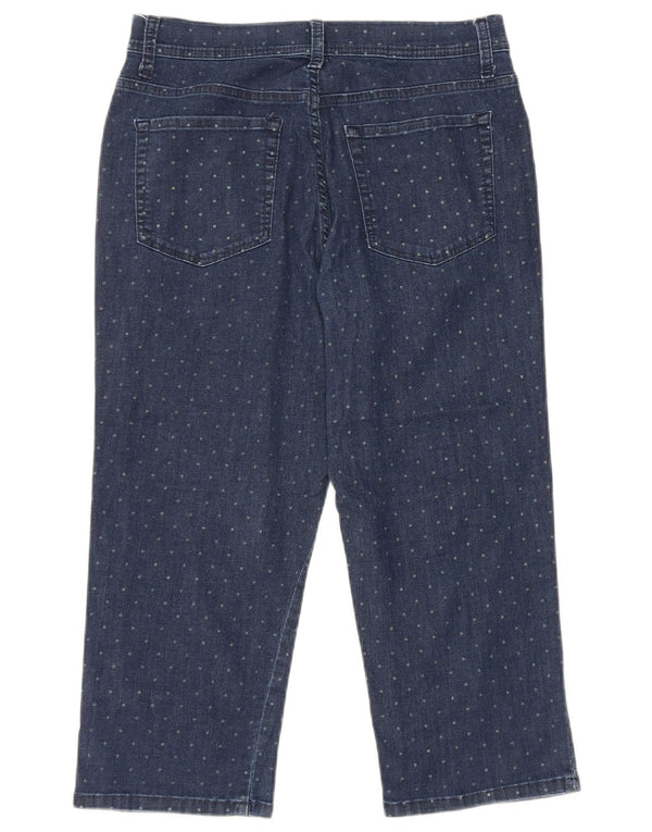 LEE Womens Classic Fit Capri Jeans US 6 Medium W28 L19 Navy Blue Spotted