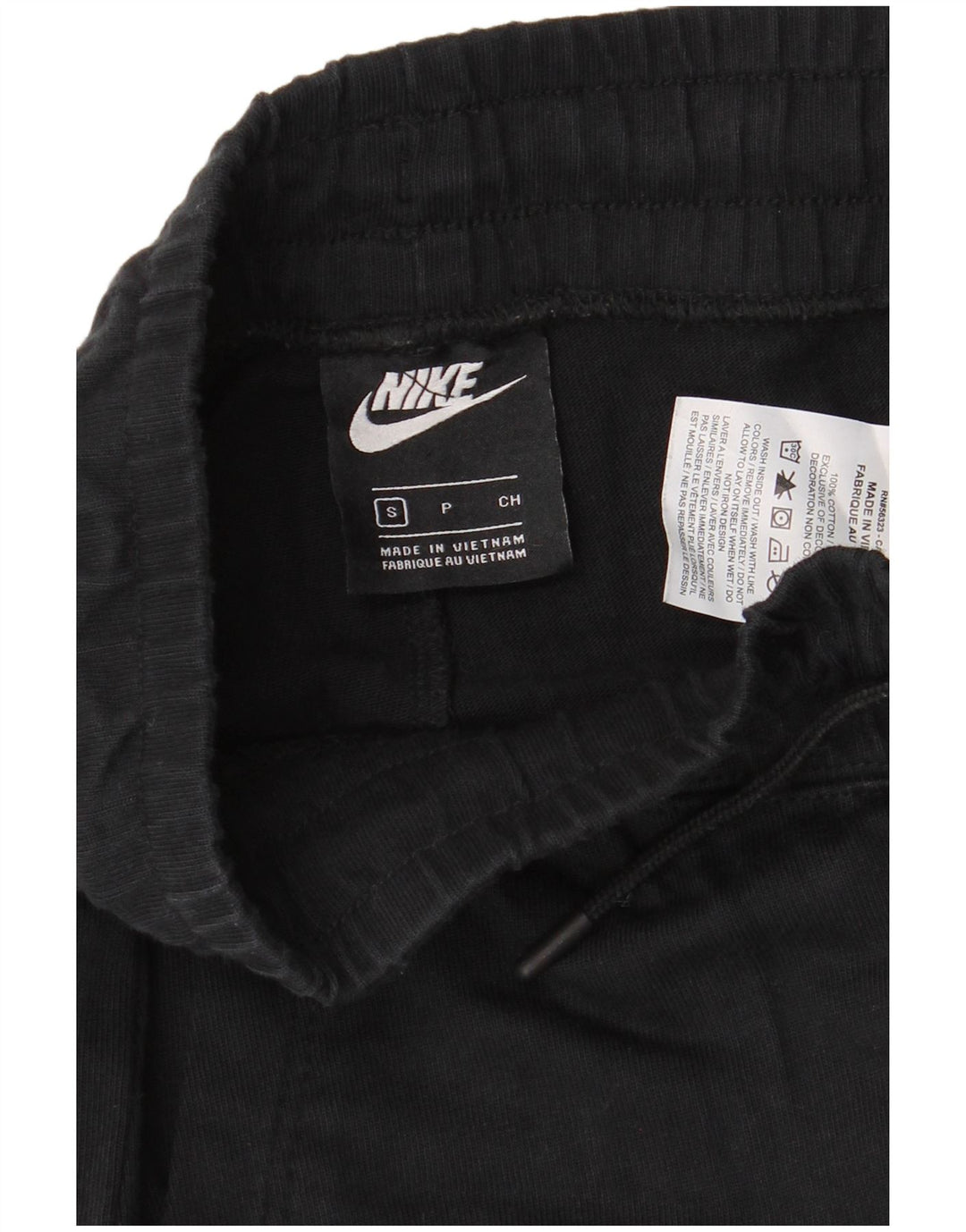 NIKE Mens Tracksuit Trousers Small Black Cotton