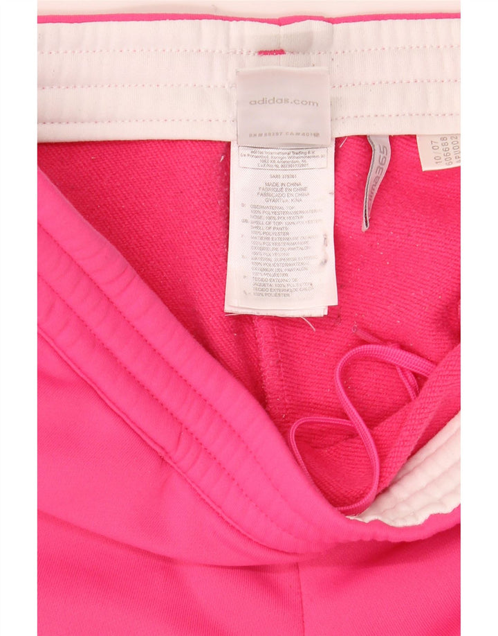 Adidas Womens Straight Tracksuit Trousers UK 10 Small Pink Polyester