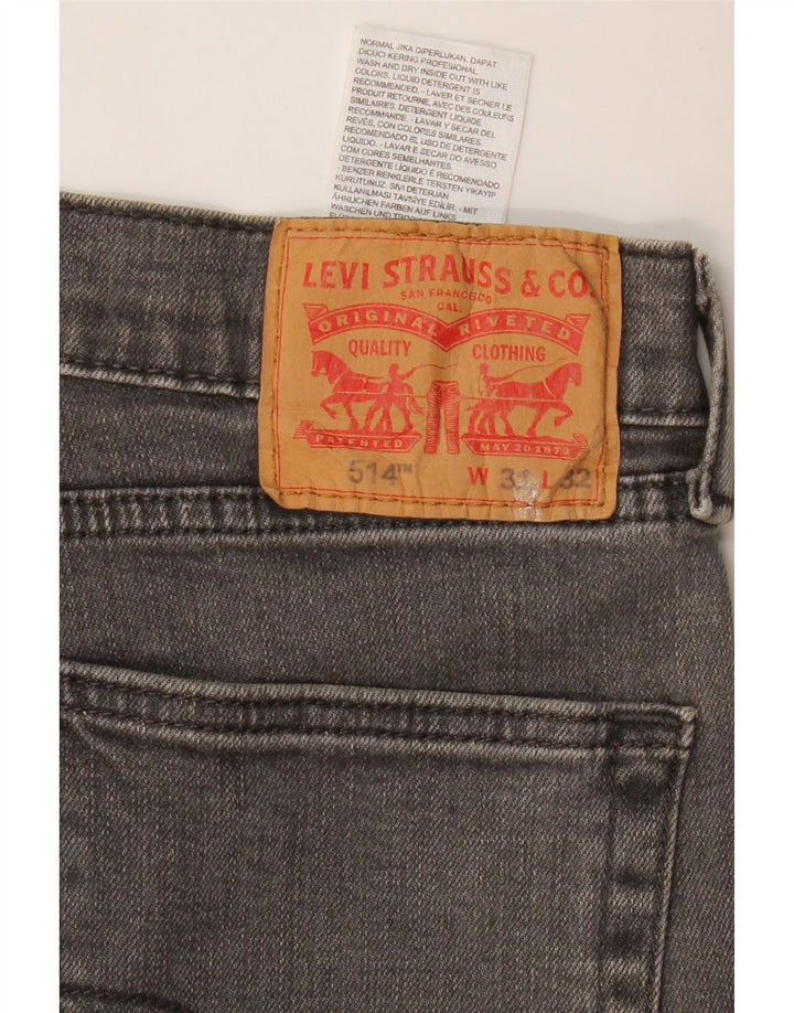 LEVI'S Mens 514 Straight Jeans W31 L32 Grey Cotton