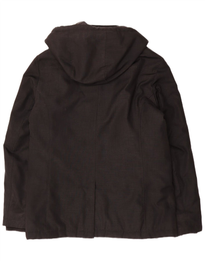 Reiss Mens Hooded Padded Jacket UK 42 XL Black Polyester