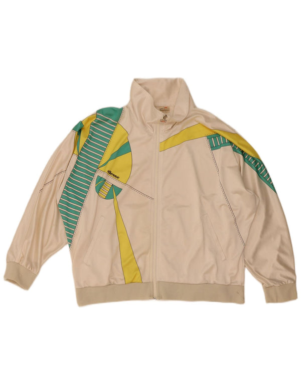 Ellesse Womens Graphic Tracksuit Top Jacket UK 18 XL White Colourblock