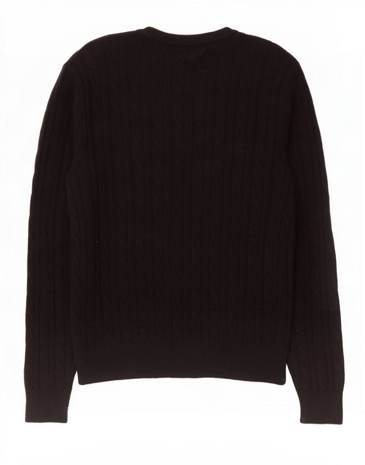 Jack Wills Mens Boat Neck Jumper Sweater Medium Black Nylon