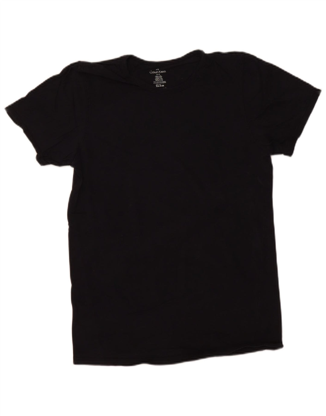 CALVIN KLEIN Mens Slim Fit T-Shirt Top Small Black Cotton