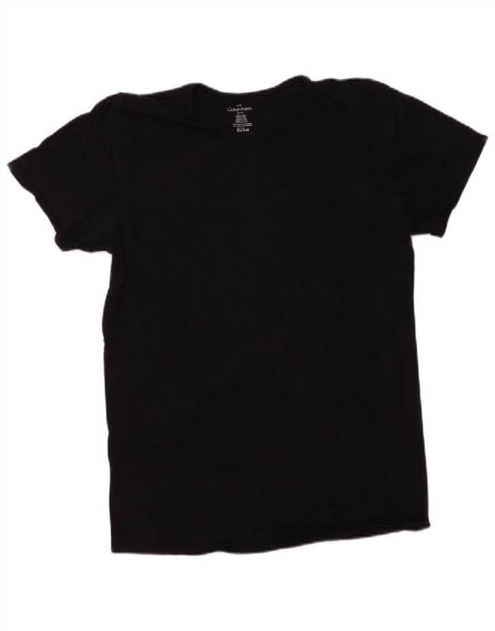 CALVIN KLEIN Mens Slim Fit T-Shirt Top Small Black Cotton