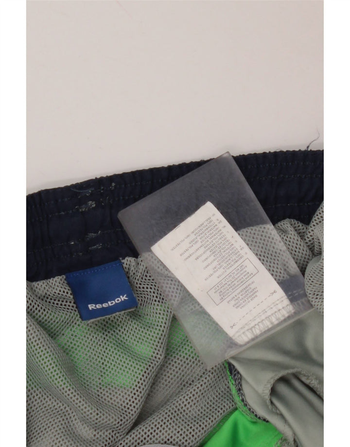 REEBOK Mens Swimming Shorts XL  Green Colourblock Polyester