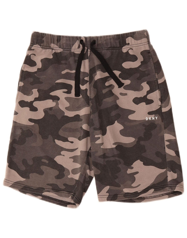 DKNY Mens Sport Shorts Small Grey Camouflage