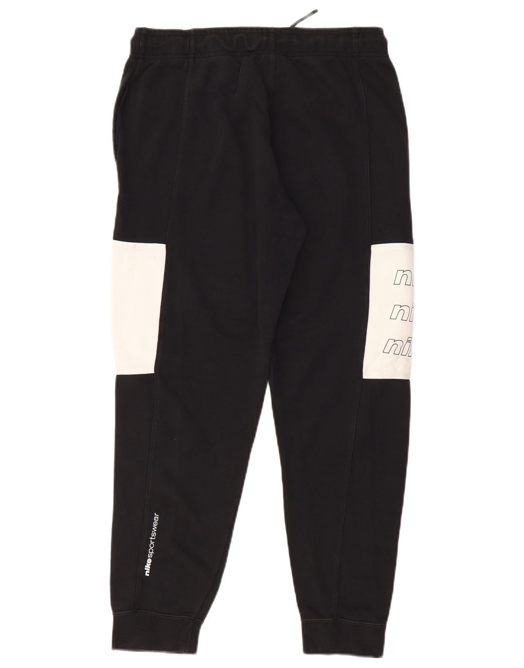 NIKE Mens Graphic Tracksuit Trousers Joggers Medium  Black Colourblock