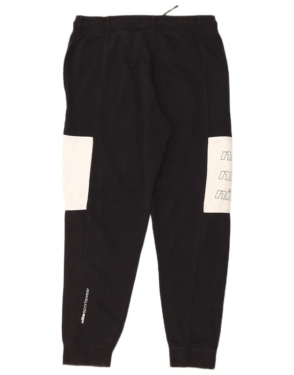 NIKE Mens Graphic Tracksuit Trousers Joggers Medium  Black Colourblock