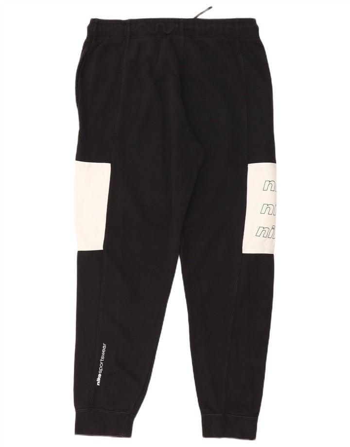 NIKE Mens Graphic Tracksuit Trousers Joggers Medium  Black Colourblock