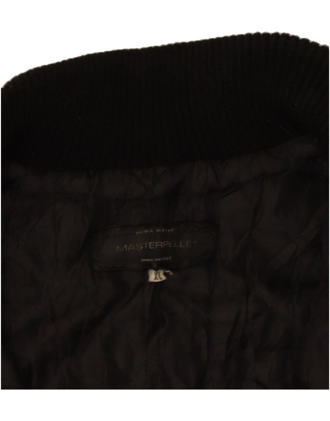 MASTERPELLE Womens Leather Bomber Jacket UK 18 XL Black Leather Vintage Masterpelle and Second-Hand Masterpelle from Messina Hembry 