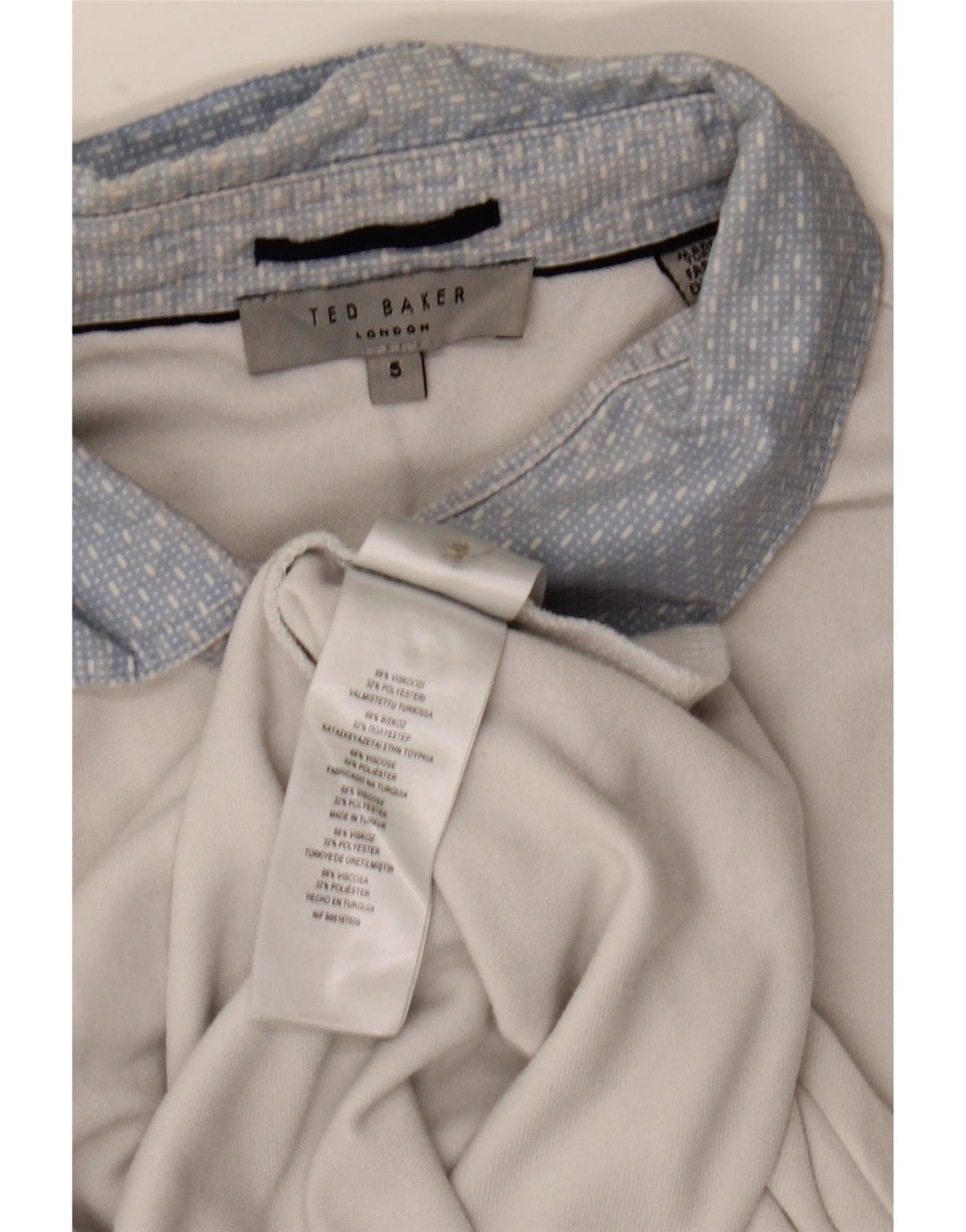 Ted Baker Mens Polo Shirt Size 5 XL White Viscose