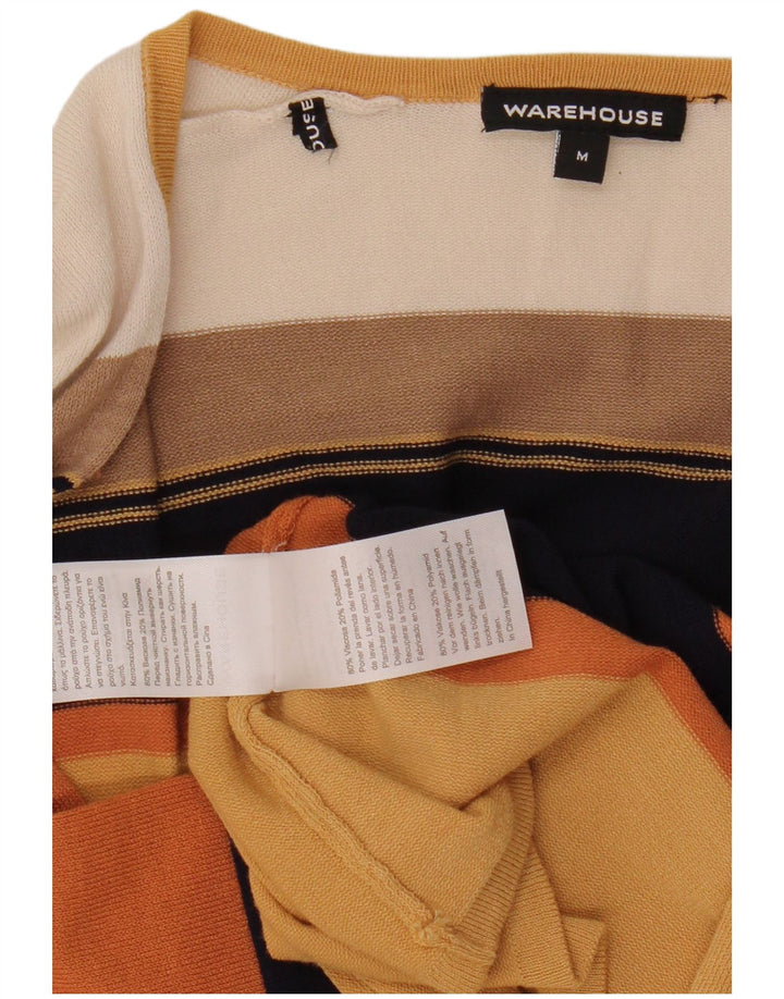 Warehouse Womens Longline Cardigan Sweater UK 14 Medium Beige Viscose