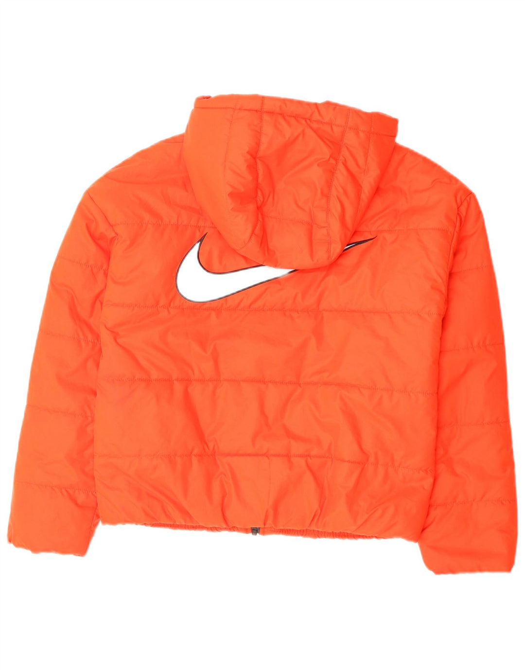 Nike Womens Hooded Oversized Padded Jacket UK 6 XS Orange Polyester