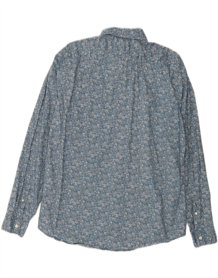 DOCKERS Mens Slim Shirt Large Blue Floral Cotton