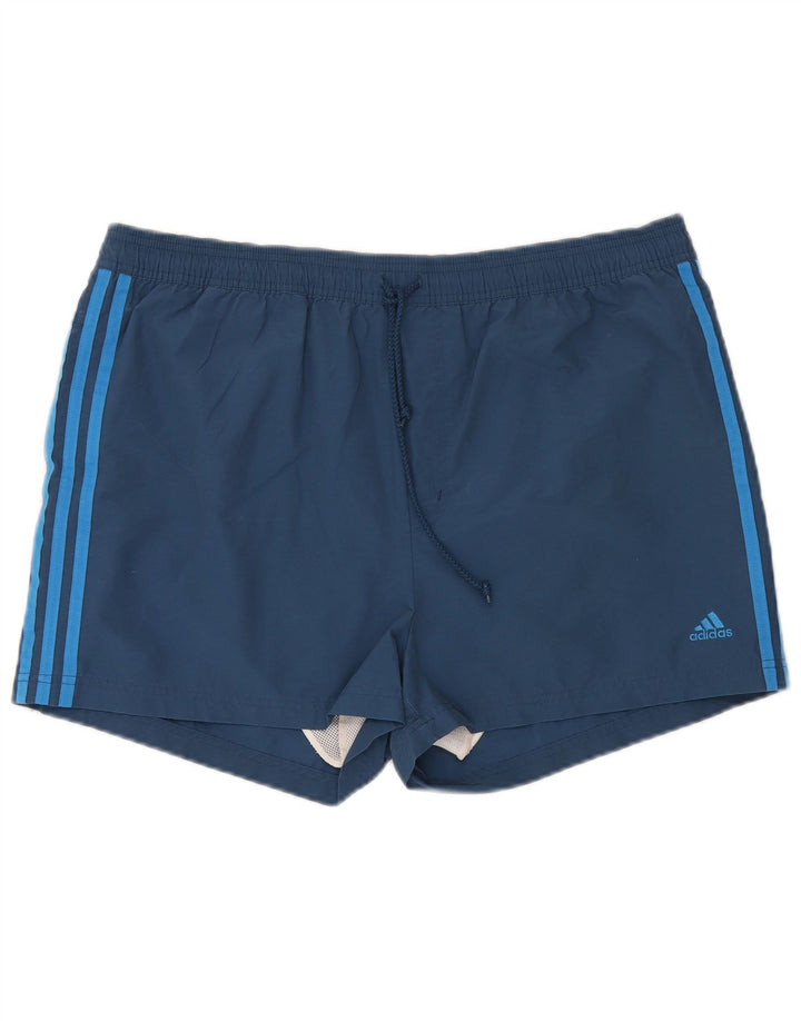 ADIDAS Mens Swimming Shorts XL Blue Cotton