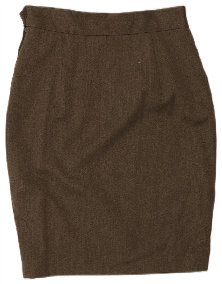 MOSCHINO Womens 3 Button 2 Piece Skirt Set UK 12 Medium W28 Brown Classic