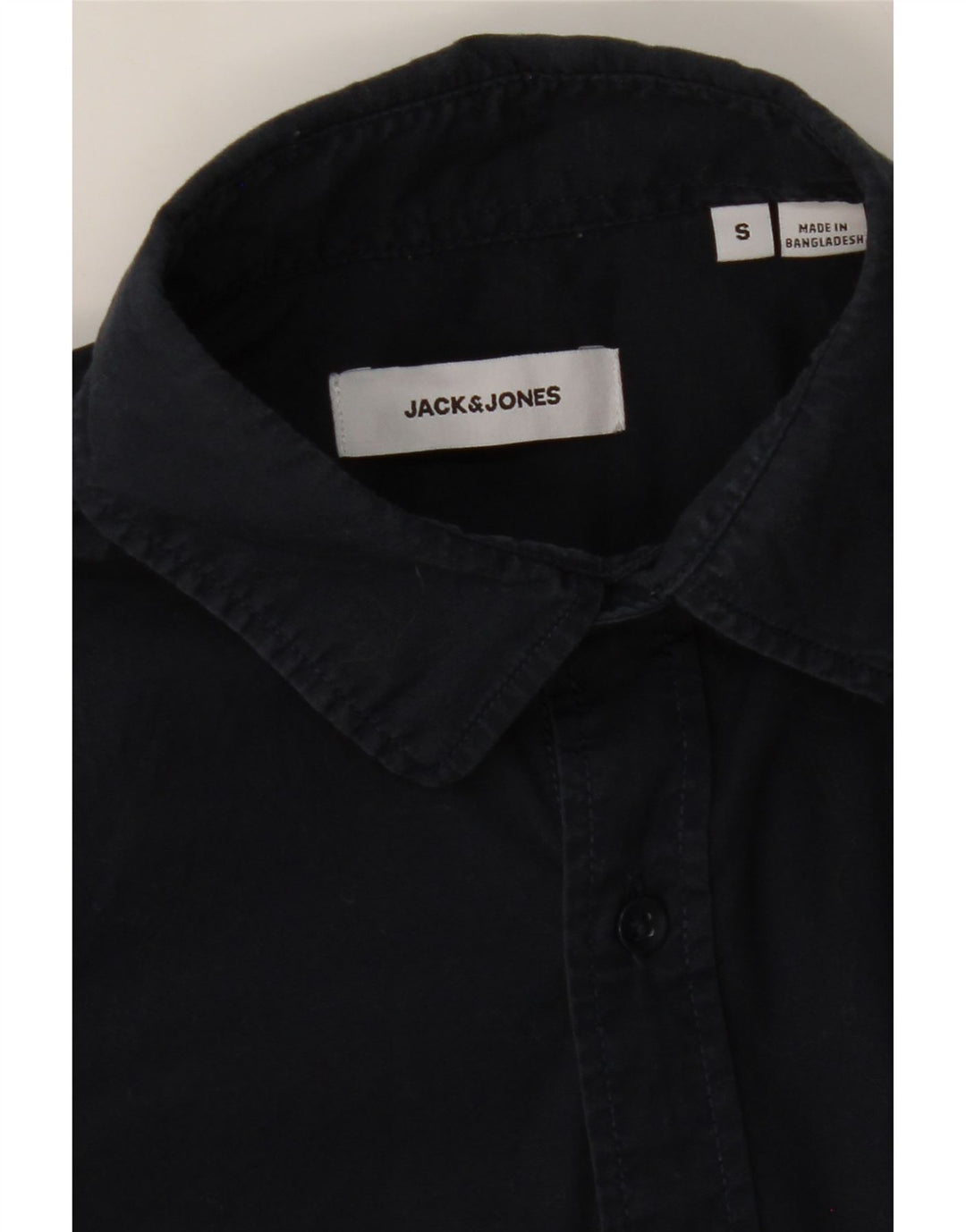 JACK & JONES Mens Shirt Small Navy Blue Cotton Vintage Jack & Jones and Second-Hand Jack & Jones from Messina Hembry 