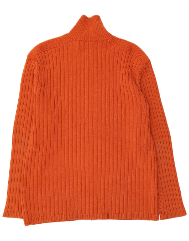 LACOSTE Mens Cardigan Sweater Size 7 2XL Orange Wool