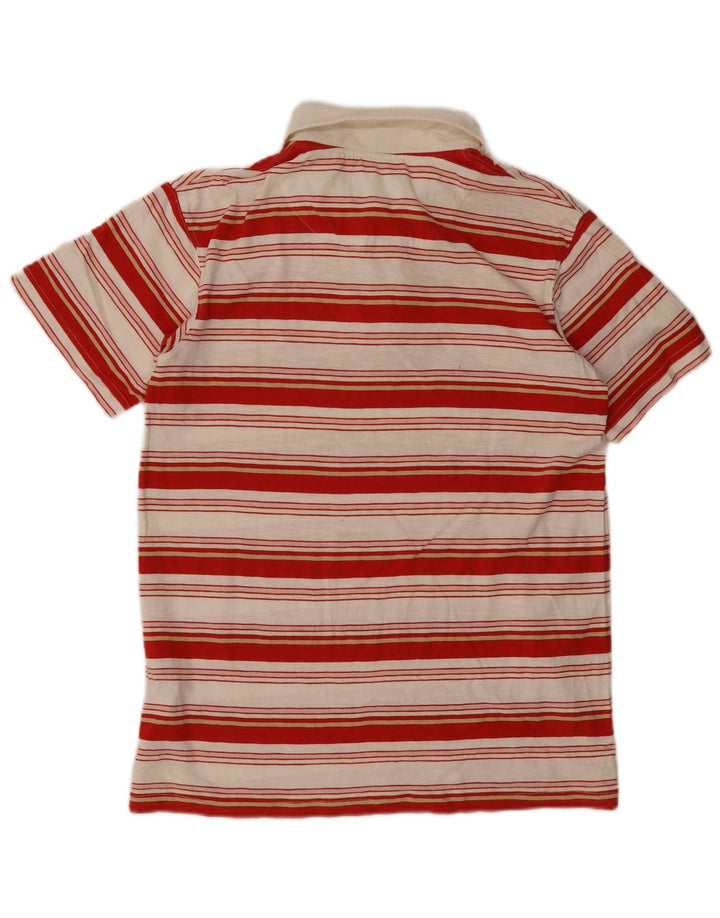 Timberland Mens Polo Shirt Medium Red Striped Cotton