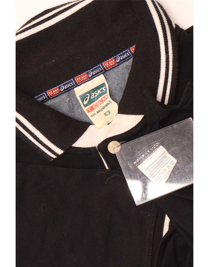 Asics Mens Rugby Polo Shirt Small Black Cotton