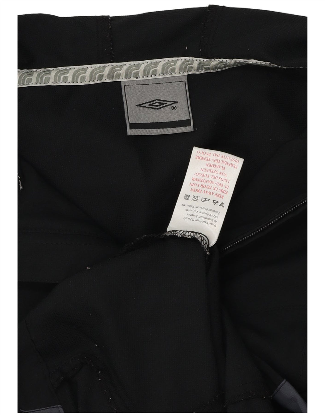 UMBRO Womens Hooded Rain Jacket UK 14 Medium Black Colourblock Polyester