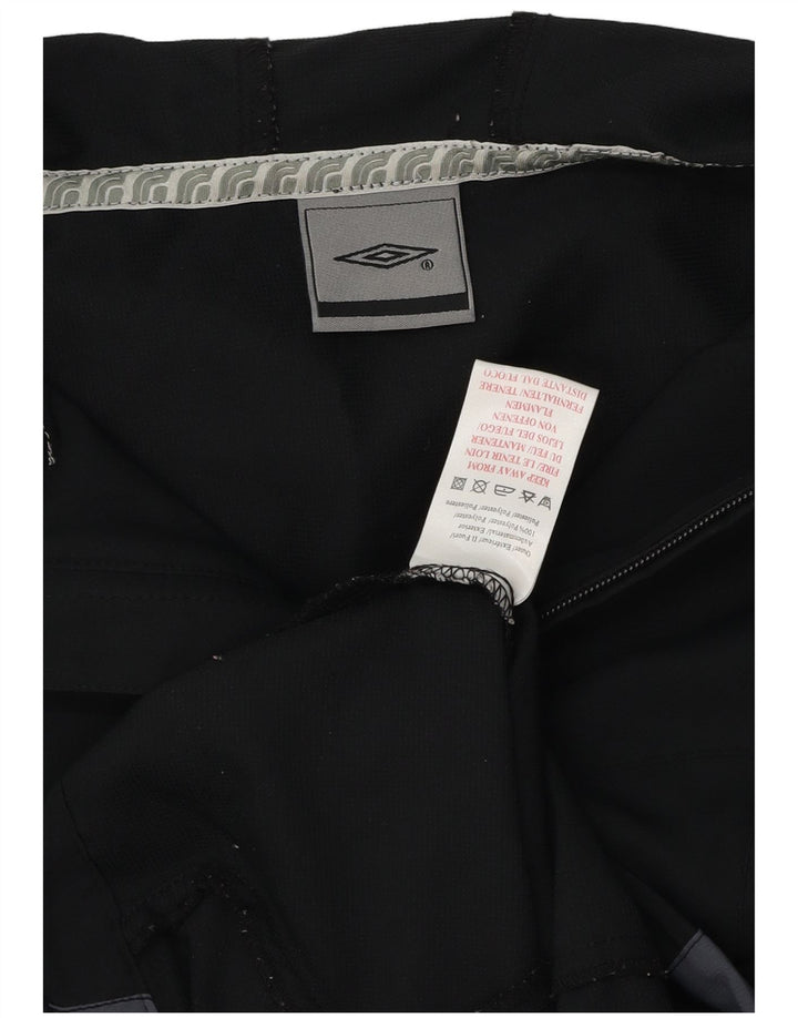 UMBRO Womens Hooded Rain Jacket UK 14 Medium Black Colourblock Polyester