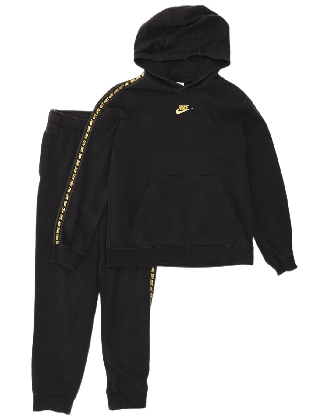 Nike Girls Loose Fit Graphic Full Tracksuit 12-13 Years Large Black Cotton