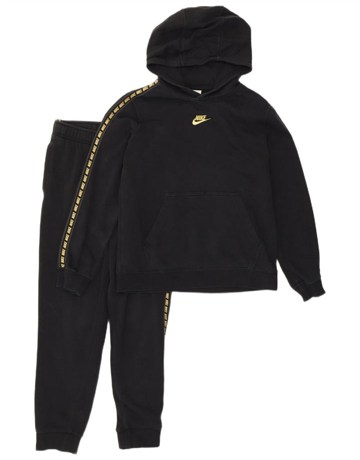 Nike Girls Loose Fit Graphic Full Tracksuit 12-13 Years Large Black Cotton