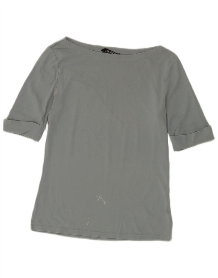 Ralph Lauren Womens Top 3/4 Sleeve UK 12 Medium Grey