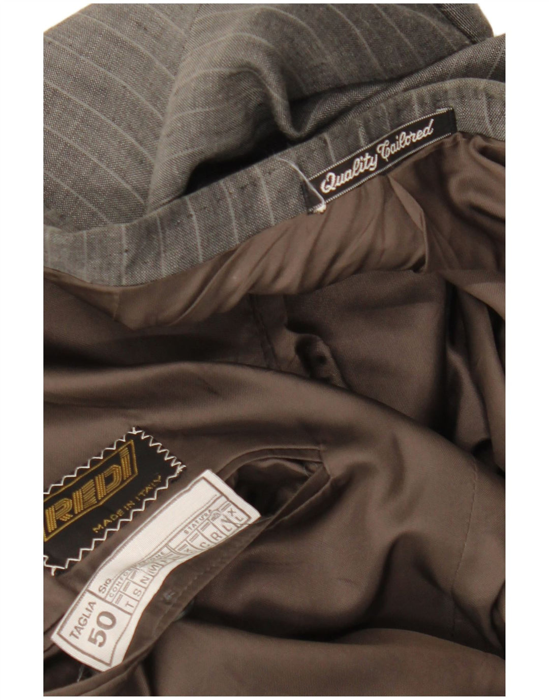 Vintage Mens Double Breasted Blazer Jacket IT 50 Large Grey Pinstripe