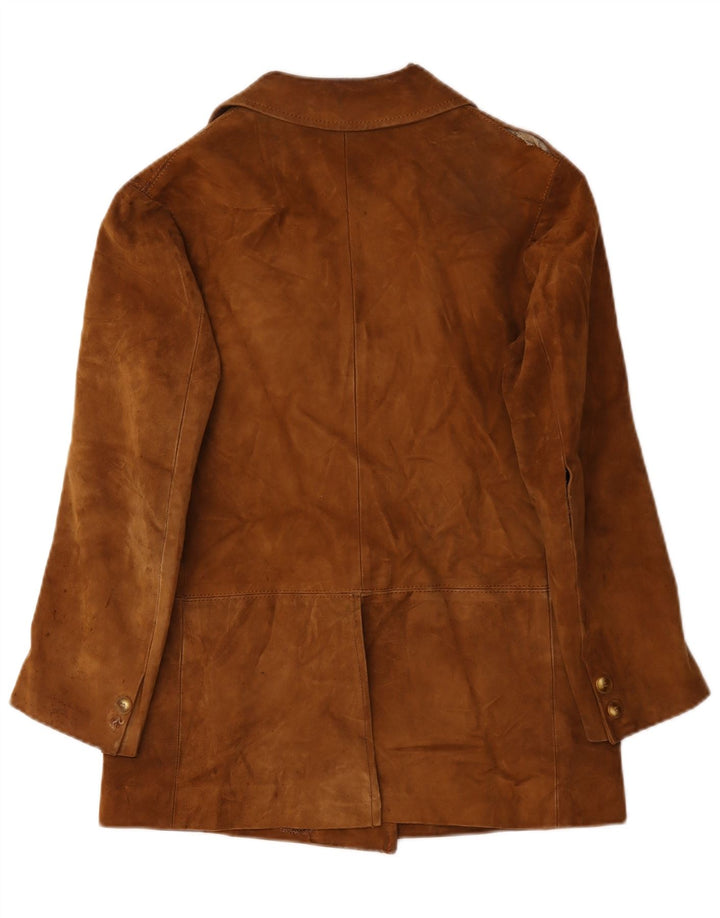 Vintage Womens Suede Jacket UK 14 Medium Beige