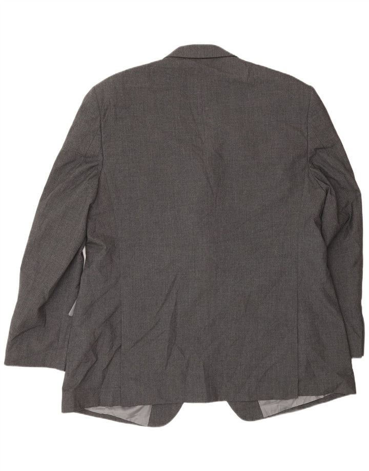 Marks & Spencer Mens 2 Button Blazer Jacket UK 48 2XL Grey Polyester