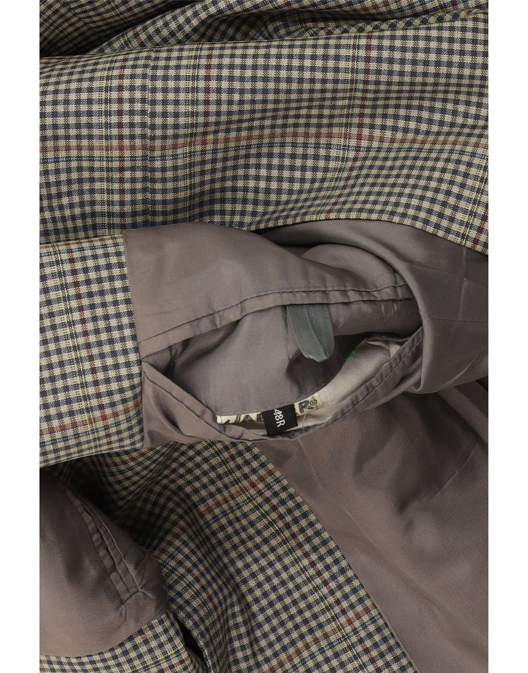 JAEGER Mens 2 Button Blazer Jacket IT 48 Medium Green Check Wool Vintage Jaeger and Second-Hand Jaeger from Messina Hembry 